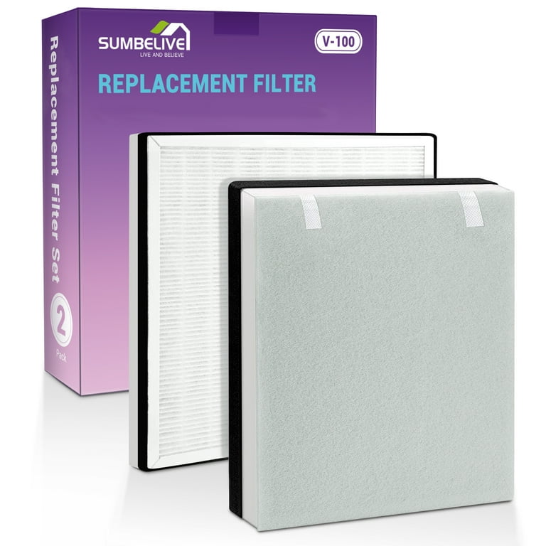 Vital 100 Replacement Filter for Levoit Vital100 Air Purifier with Activated Carbon Pre Filter Part Vital 100 rf 2 Pack Size 12 Large x 11.4 W x