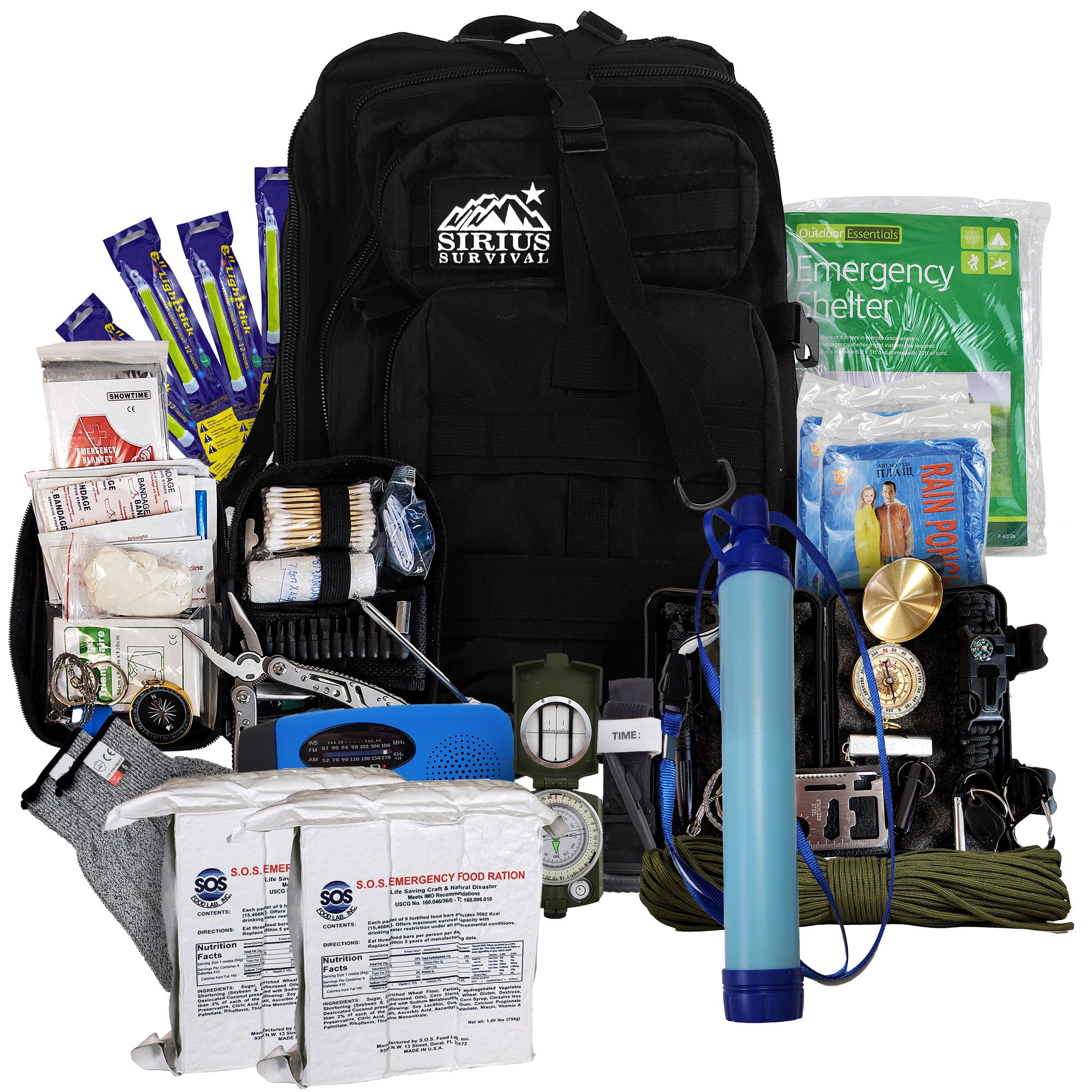 Vital 72 Hour Emergency Survival Kit for Family Be Prepared for Hurricanes, Floods, Tornadoes