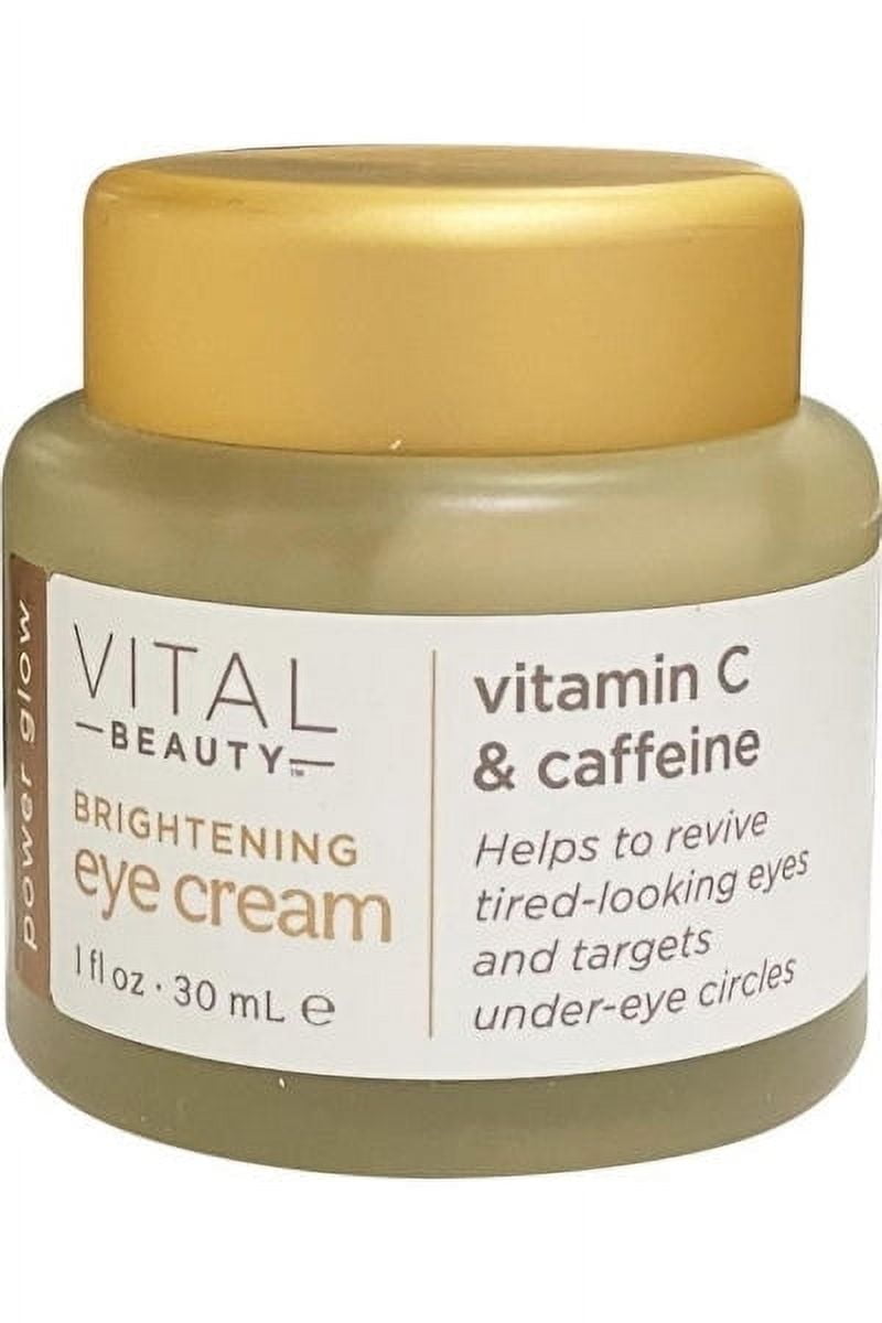 Vital Beauty Power Glow Brightening Anti-aging Eye Cream Vitamin C/Caffeine 1 oz