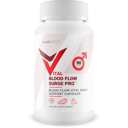 Vital Blood Flow Surge Pro - Improved Formula - Our Best Advanced Blood Flow Capsules - Pressure Supplement Circulation Pills - Vasodilation Vital Surge Male Blood Flow Vasodilator Supplement for Men