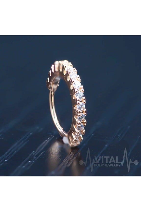 Vital Body CZ Lined Bendable Hoop Ring, Clear, Cubic Zirconia, 8mm, 20G