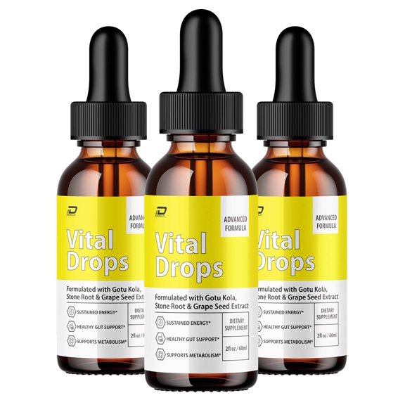 Vital Drops Healthy Formula - VitalDrops All Natural Healthy Levels, Extra Strength, VitalDrops Reviews, 3 Pack, 3 Month Supply