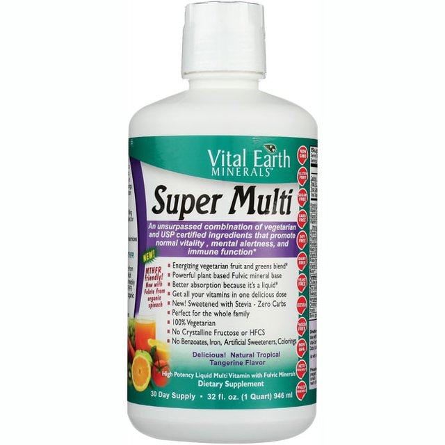 Vital Earth Super Multi High Potency Liquid Multi Vitamin with Fulvic Minerals Natural