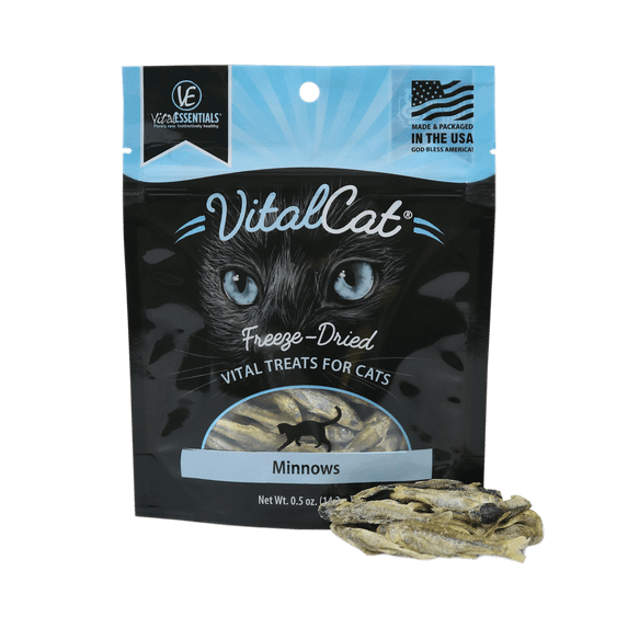 Vital Essentials Freeze Dried Cat Treats, Minnows 0.5 oz