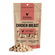 Vital Essentials Freeze Dried Cat Treats | Chicken Breast, Single Ingredient | Grain Free, Healthy Treats for Cats, 2.1 oz bag
