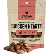 Vital Essentials Freeze-Dried Raw Single Ingredient Chicken Hearts Cat Treats, 0.8-oz bag