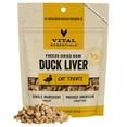 thumbnail image 1 of Vital Essentials Freeze-Dried Raw Single Ingredient Duck Liver Treats Cat Treats, 0.9-oz bag, 1 of 4