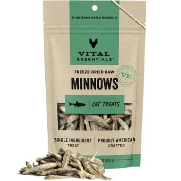 Vital Essentials Freeze Dried Raw Cat Treats, Minnows Treats for Cats, 0.5 oz