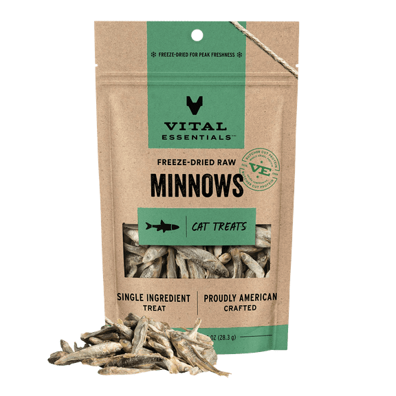 Vital Essentials Freeze-Dried Raw Single Ingredient Minnows Cat Treats, 1-oz bag