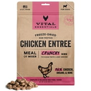 Vital Essentials Chicken Crunchy Nibs Meal or Mixer Freeze-Dried Raw Dog Food, 14-oz bag
