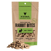 Vital Essentials Freeze Dried Dog Treats | Rabbit Bites, Single Protein | Grain Free Training Treats for Dogs, 2 oz bag