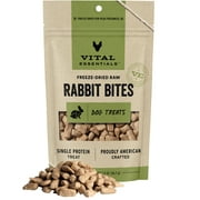 Vital Essentials Freeze-Dried Raw Single Protein Rabbit Bites Training Dog Treats, 2-oz bag
