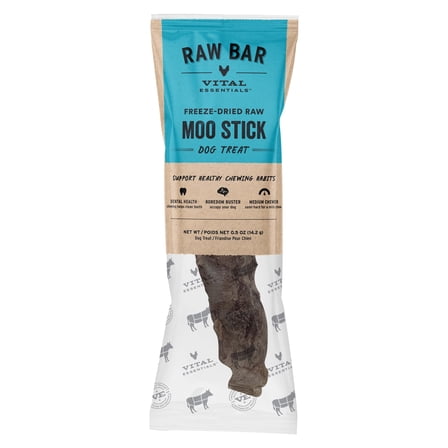 Vital Essentials Freeze-Dried Raw Moo Stick Dog Treat & Natural Chew, 1-Pack | Single Ingredient Dog Treat For Medium Chewers