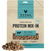 Vital Essentials Freeze Dried Raw Protein Mix-In Dog Food Topper, Beef Mini Nibs Topper for Dogs, 18 oz