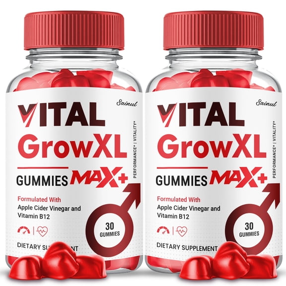 Vital Grow XL Max+ Gummies for Men, Maximum Strength Formula, Vital Grow XL Max+ Supplement for Men (2 Pack)