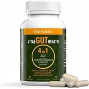 Vital Gut Health 4-in-1 Supplement   Prebiotics, Probiotics, Digestive Enzymes, and Apple Cider Vinegar   Supports Digestive Wellness and Overall Daily Health
