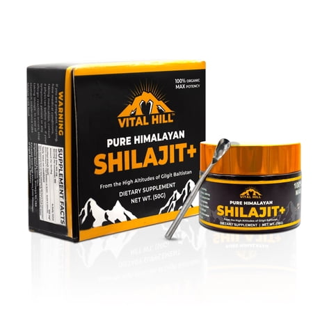 Vital Hill Premium Himalayan Shilajit Resin For Men and Women, Lab Tested For Purity | Supports Brain Function, Energy and Focus (100 Servings)