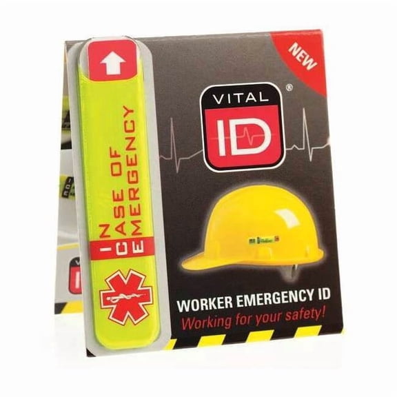 Vital Id Hard Hat I.D, Yllw, 1/2in.Hx2-3/4in.W, PK25 WSID-01