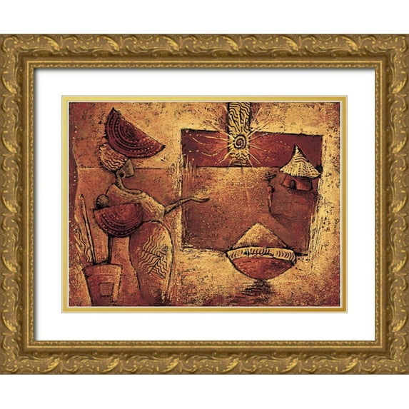 Vital, Isabelle 24x19 Gold Ornate Wood Framed with Double Matting Museum Art Print Titled - La 5eme case