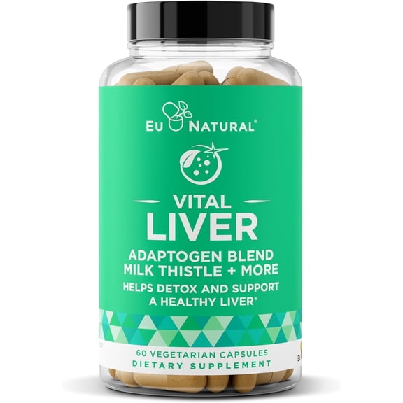 Eu Natural Vital Liver Cleanse Detox Repair 9-in-1 Liver Support Optimal Liver Function Digestive Health 60 Vegetarian Capsules
