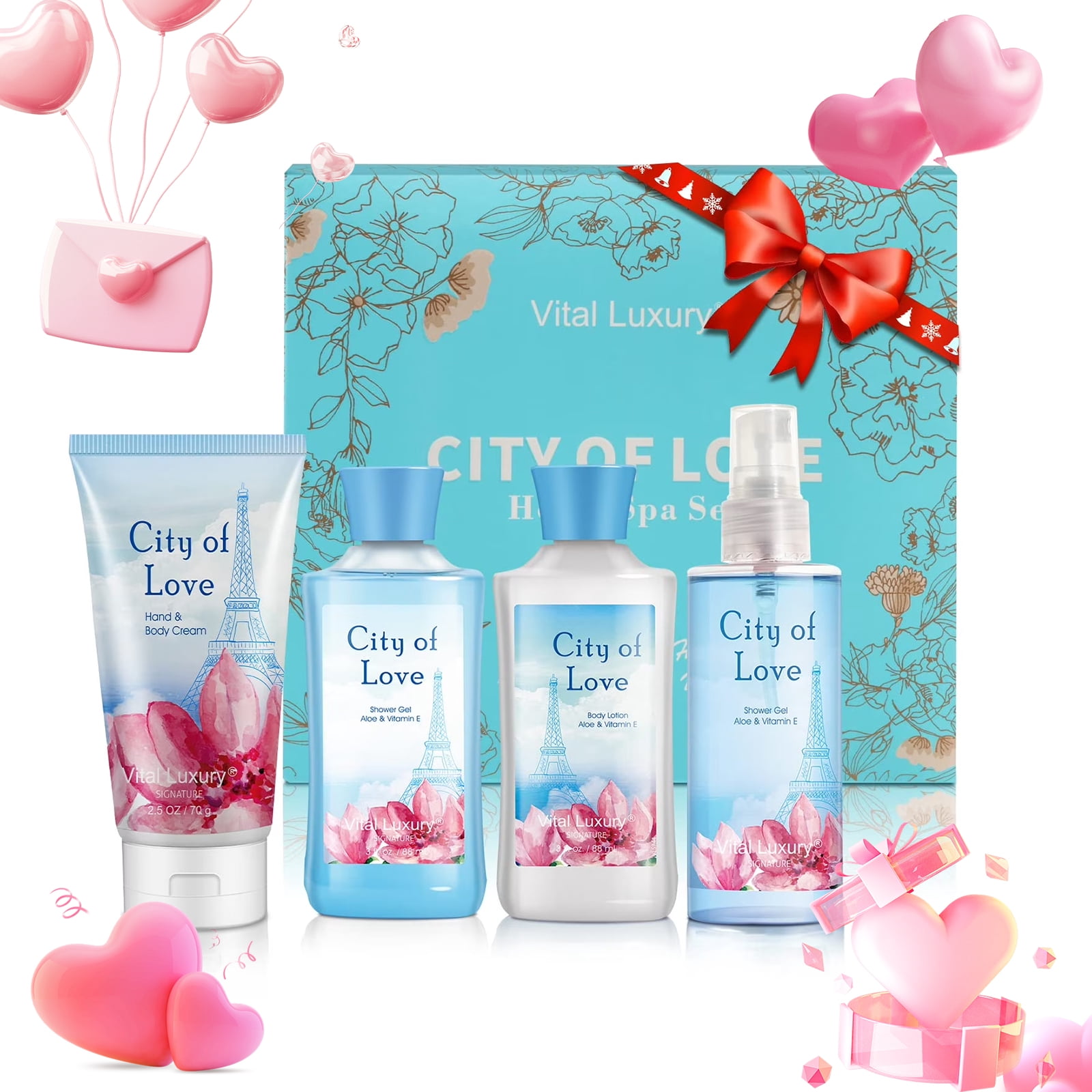 Vital Luxury Bath and Body Gift Set, Relax Scent, Includes Body