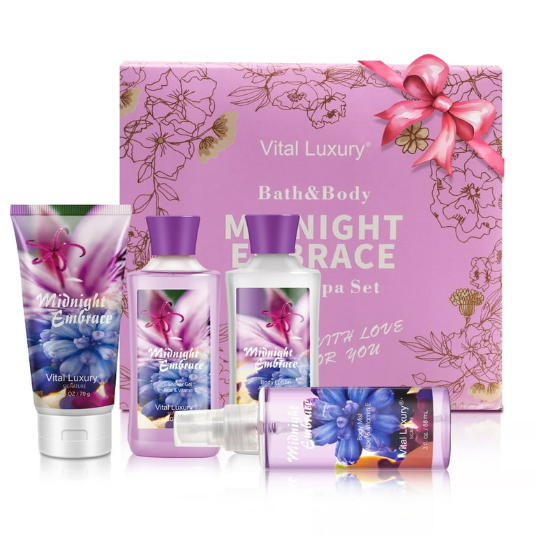 Vital Luxury Bath&Body Set Pcs,Midnight Embrace Scent Home Spa
