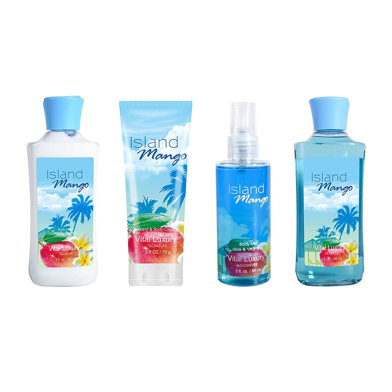 Vital Luxury Bath and Body Wash Set, Island Mango, 3 fl oz