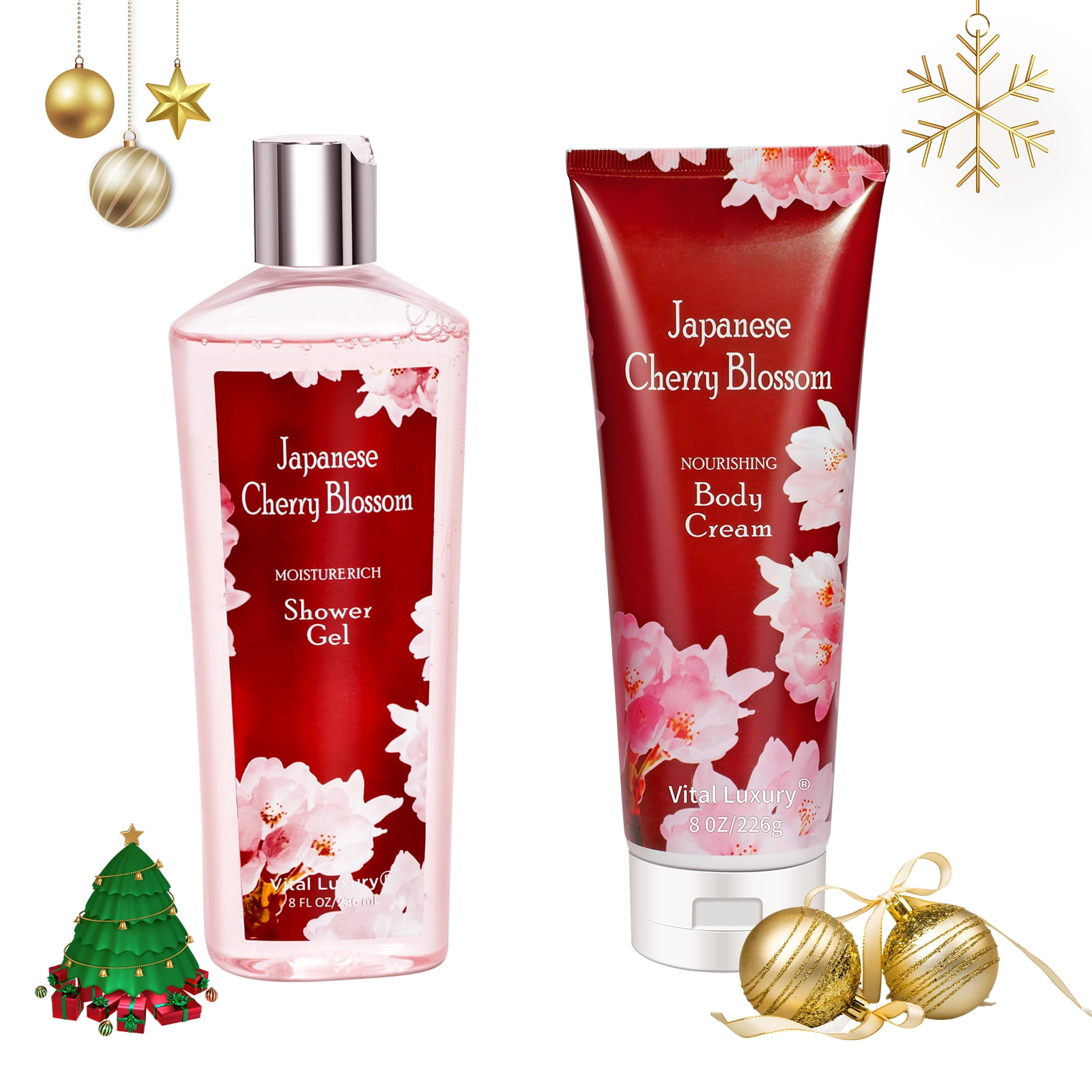 Vital Luxury Japanese Cherry Blossom Shower Gel and Body Cream Set