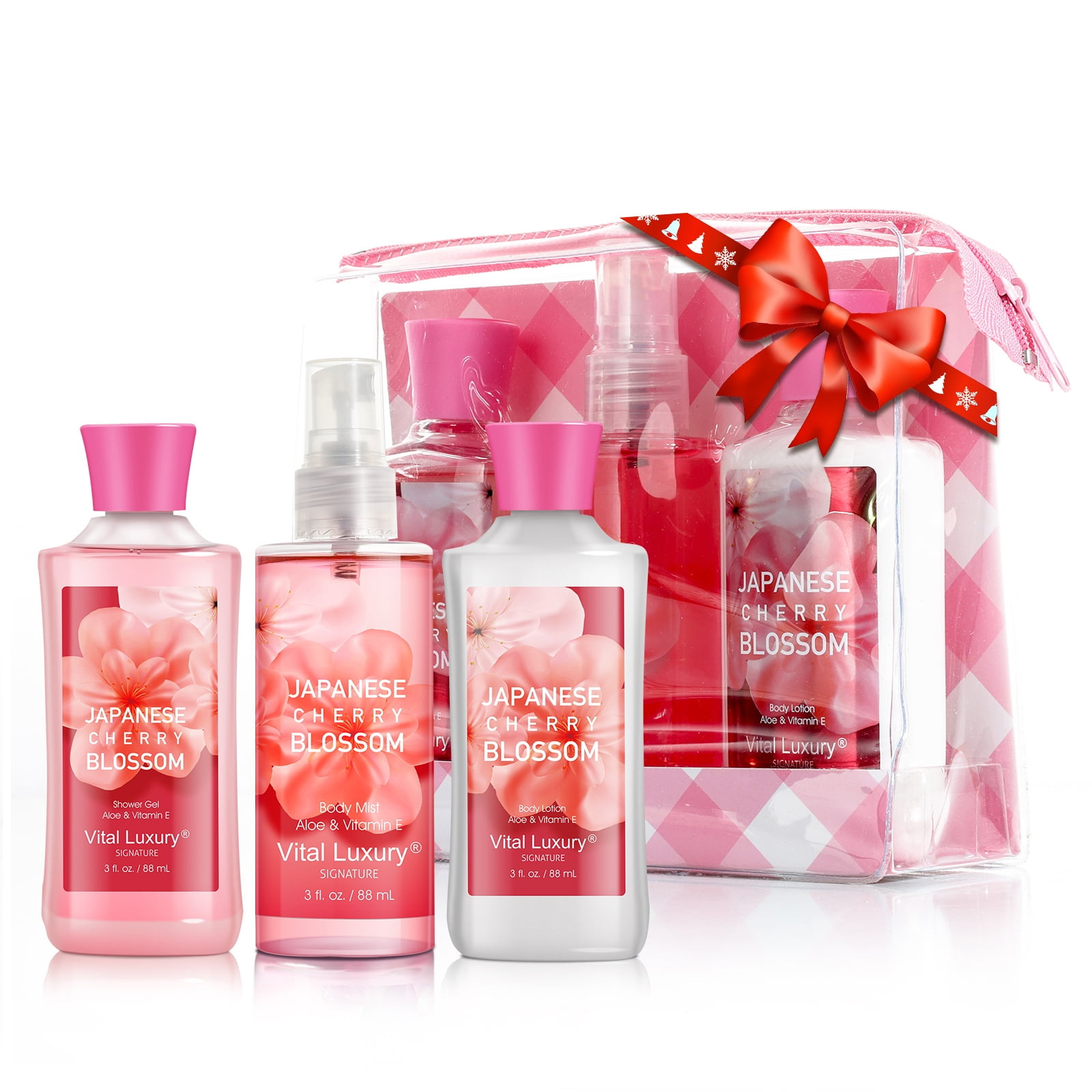Cherry Blossom Essential Oil Spa Gift Sets, Shower Gel Set Birthday Relax  Bath Gift, 10.5x7x8.5 - Pay Less Super Markets