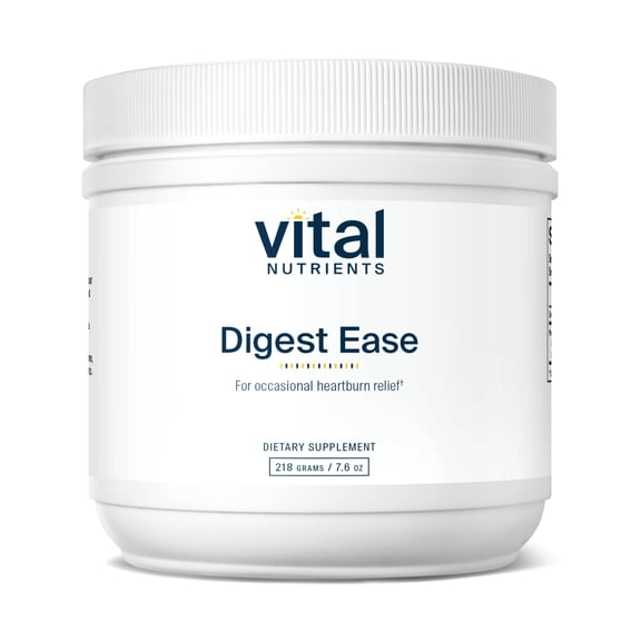 Vital Nutrients Digest Ease (Formerly Heartburn Tx) | Occasional Heartburn & Indigestion Relief | Supports Healthy GI Function & Helps Soothe GI Tract| Gluten, Dairy, Soy Free| Non-GMO | 50 Servings