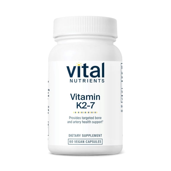 Vital Nutrients Vitamin K2-7 | Promotes Cardiovascular, Heart, Bone Health | Vitamin K2 + MK7 | Vegan Supplement | Gluten, Dairy, Soy Free | Non-GMO | 60 Capsules