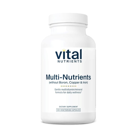 Vital Nutrients Multi-Nutrients 5 Ultra Antioxidant Formula | Boron, Copper, and Iron Free | Vegetarian Daily Multivitamin and Mineral | Gluten, Dairy, Soy Free | Non-GMO | 120 Capsules