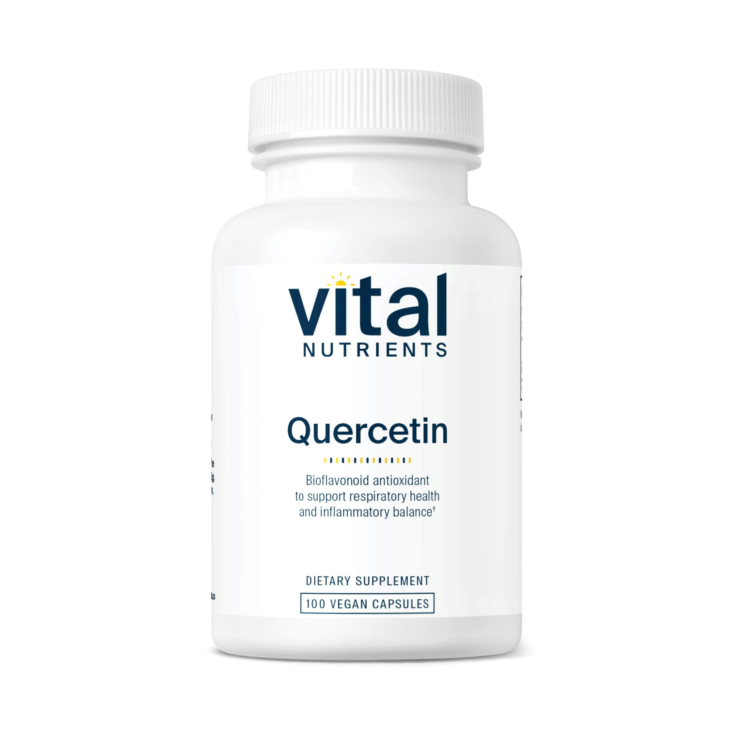 Vital Nutrients Quercetin | Vegan Quercetin Supplement with Bioflavonoids for Sinus, Respiratory, Heart, & Immune Function Support | Gluten, Dairy, Soy Free | 500mg | 100 Capsules