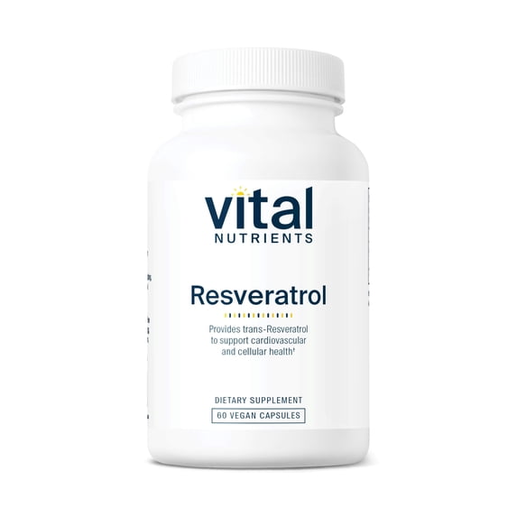 Vital Nutrients Resveratrol | Ultra High Potency Antioxidant | Trans Resveratrol for Cardiovascular and Cell Health Support | Vegan Supplement | Gluten, Dairy and Soy Free | Non-GMO | 60 Capsules