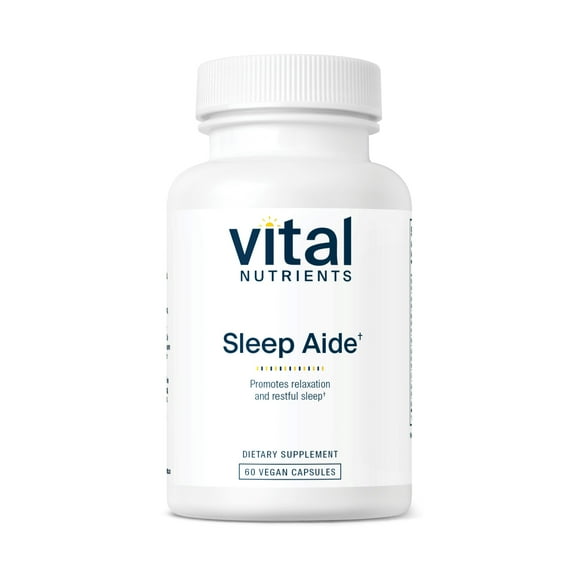 Vital Nutrients Sleep Aide | Promote Restful Sleep | Valerian Root, L-Theanine, Lemon Balm, and Melatonin | Vegan Supplement | Gluten, Soy & Dairy Free | 60 Vegetarian Capsules