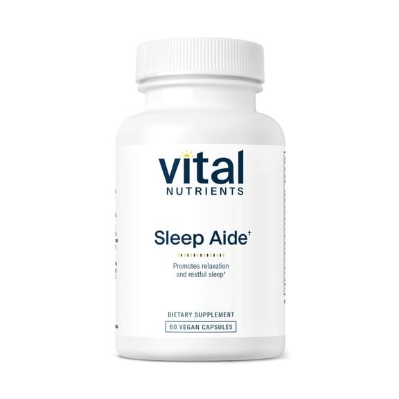 Vital Nutrients | Vegan Sleep Supplement | Promotes Relaxation and Restful Sleep | Natural for Adults | Soothing Lavender Scent | Gluten, Dairy, Soy Free | 60 Capsules