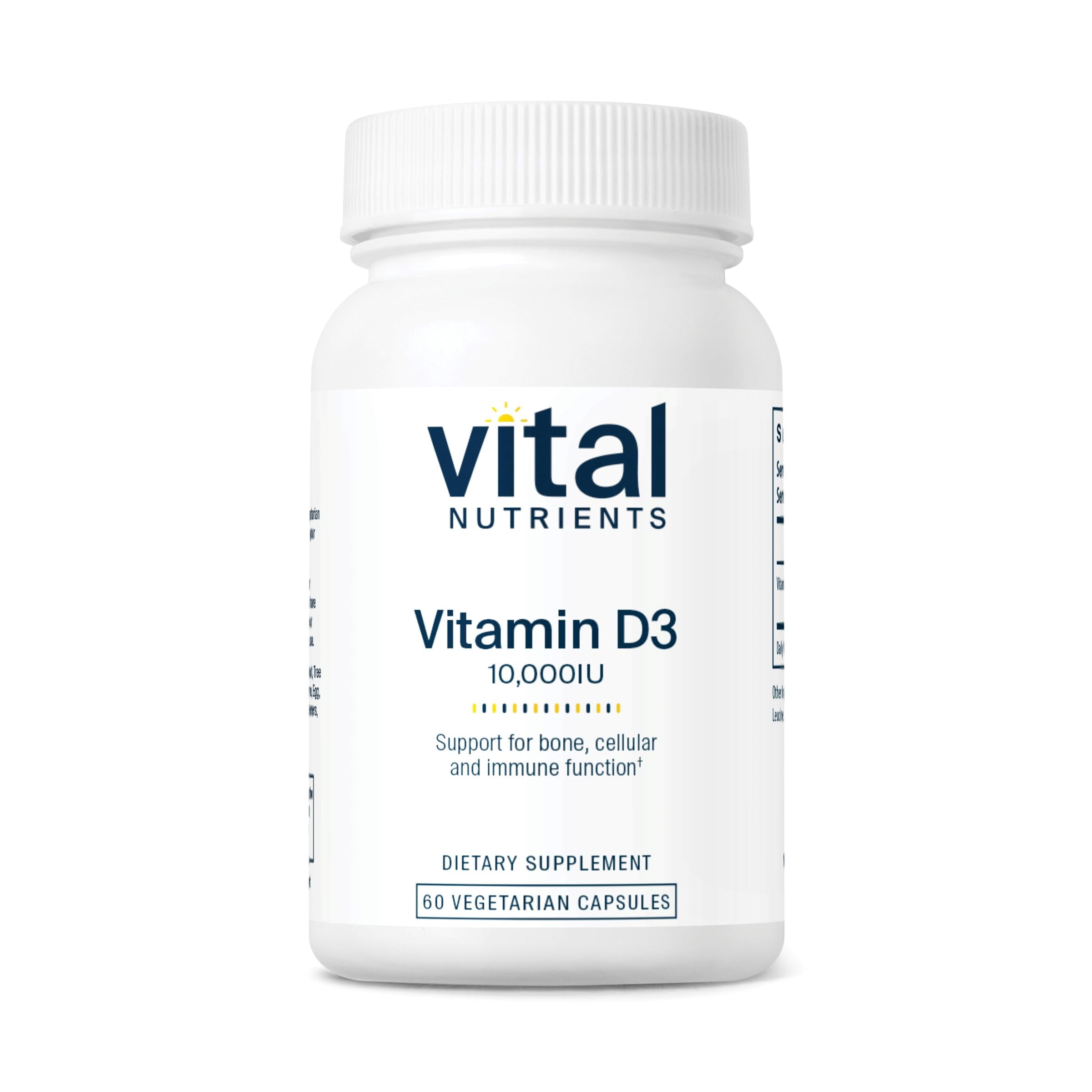 Vital Nutrients Vitamin D 10000 IU | Vitamin D3 Supplement | Healthy Bones, Teeth, Muscles| Cellular & Immune Function | Calcium Absorption | Gluten, Dairy and Soy Free | 60 Capsules