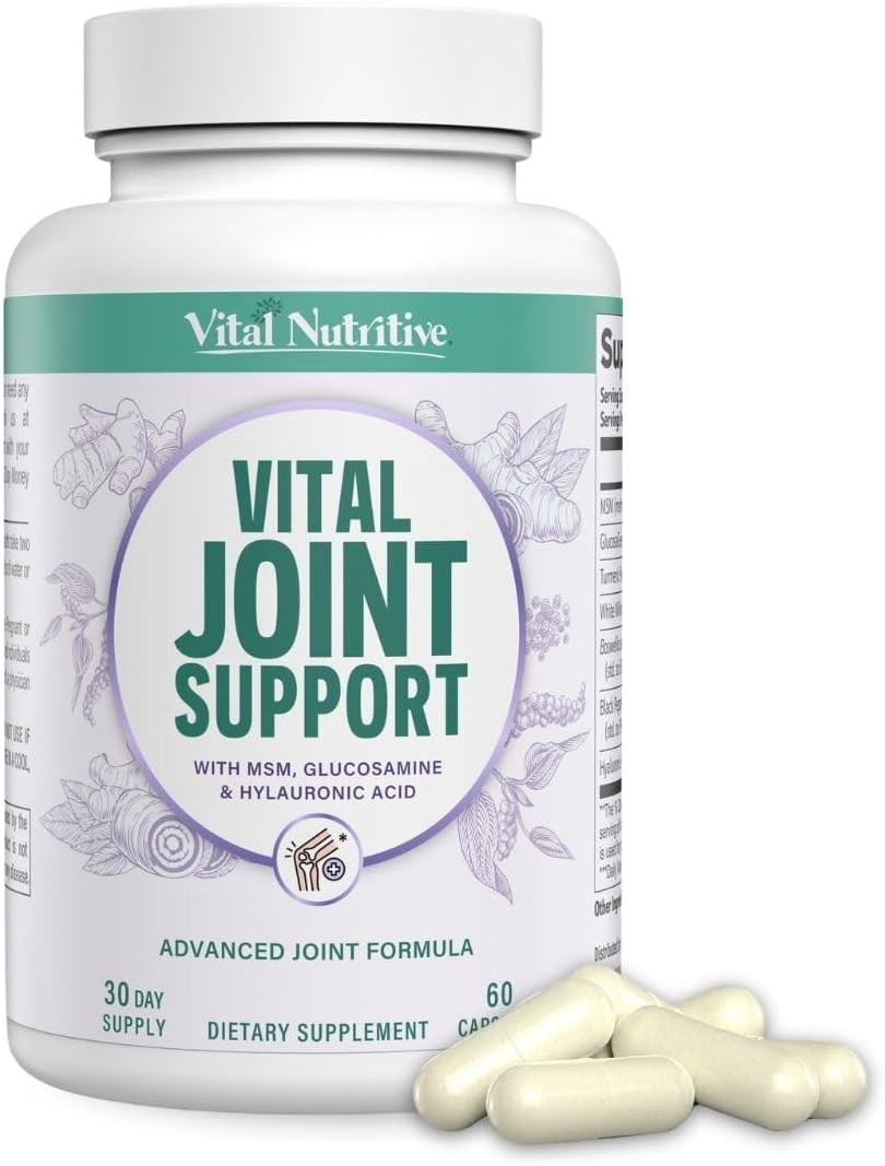 Vital Nutritive Joint Support – Daily Joint Health Supplement for Men and Women – Natural Support with Turmeric – 30-Day Supply