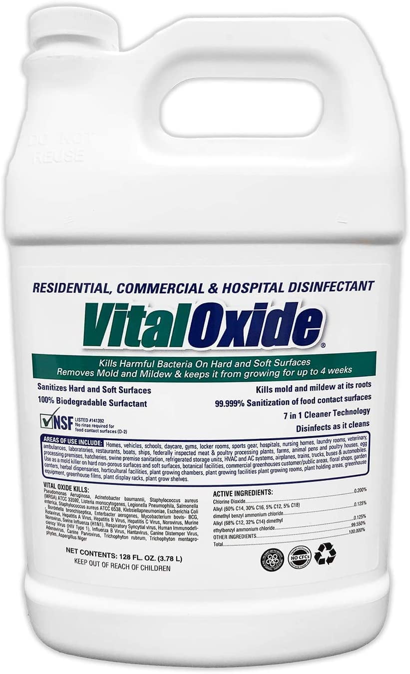 Vital Oxide EPA Approved Disinfectant (4 Gal), 99.999 Effective Against Bacteria