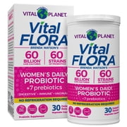 Vital Planet Vital Flora Women s Daily Probiotic 60 Billion CFU 60 Strain Shelf Stable 30 Capsules