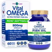 Vital Planet - Vital Omega 3 Fish Oil Mini Softgels Supplement 60 Softgels Packaging May Vary