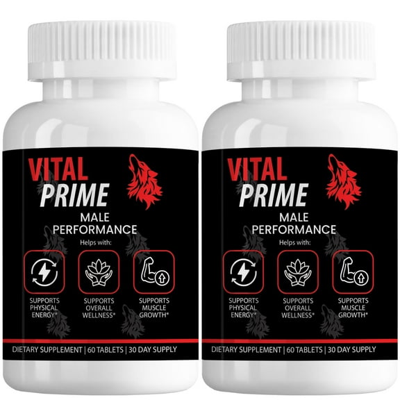 (2 Pack) Vital Prime Pills, Official VitalPrime Capsules, All Natural Formula for Blood Flow And Energy Levels, Vitality & Wellness Support, Maximum Strength (120 Capsules)