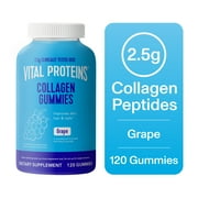 Vital Proteins Collagen Peptides Joint Supplement Gummies for Hair, Skin, and Nails, Grape, 120 Count