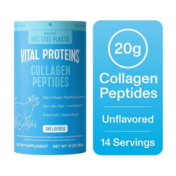 Vital Proteins Collagen Peptides Powder Supplement for Hair, Skin and Nails, Unflavored Collagen Support, 10 oz
