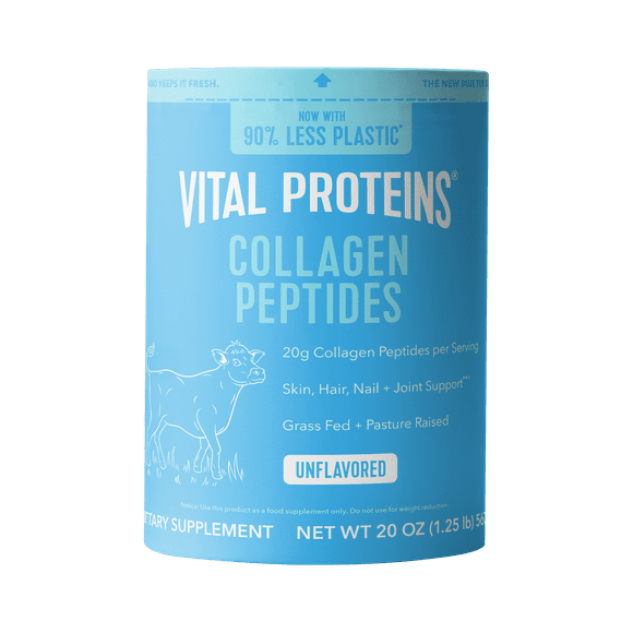 Vital Proteins Collagen Peptides Powder Supplement for Hair, Skin, and Nails, Unflavored, 20 oz