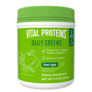Vital Proteins Daily Greens with Probiotic & Digestive Gut Health Support Powder Mix Supplement with Daily Fiber, Green Apple, 9.3 oz
