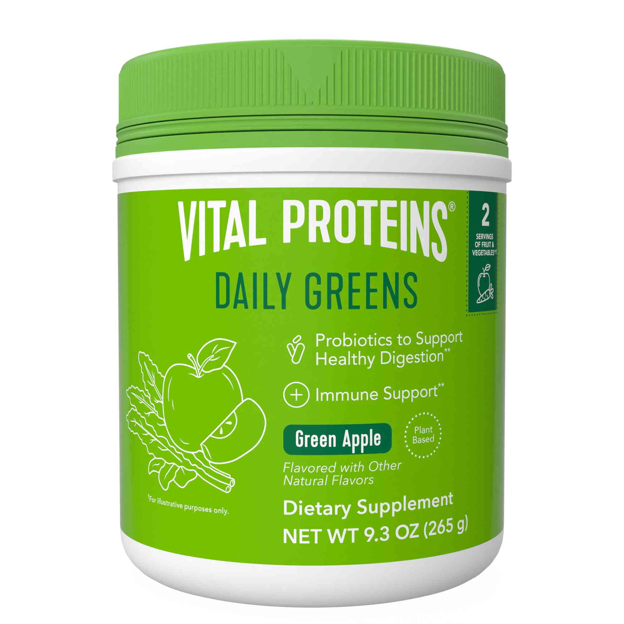 Vital Proteins Daily Greens Probiotic & Digestive Support, Green Apple