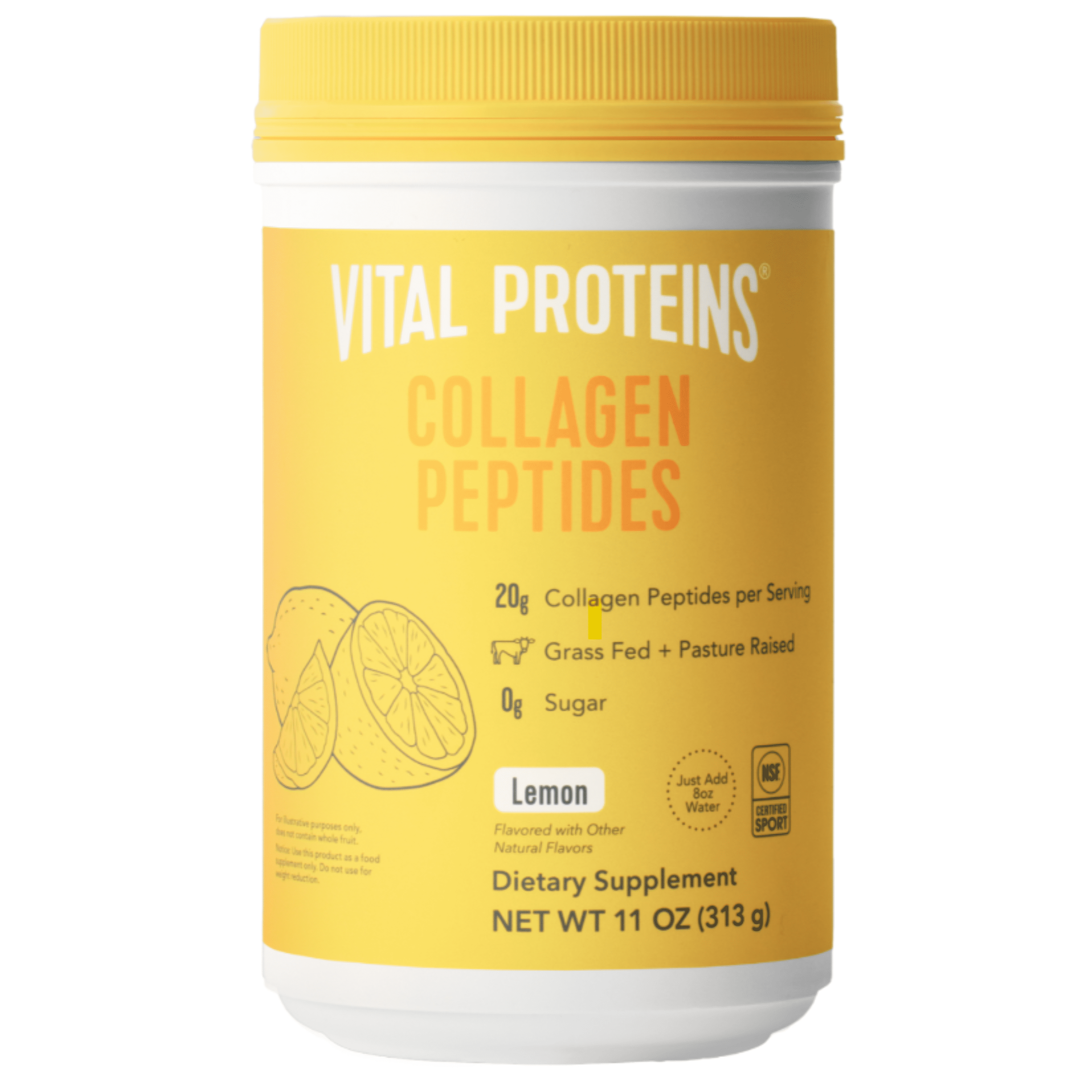 Vital Proteins Grass-Fed Collagen Peptides Powder Joint Supplement for Hair, Skin, and Nails, Lemon, 11 oz