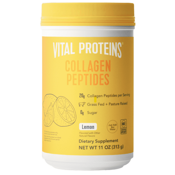 Vital Proteins Grass-Fed Collagen Peptides Powder Joint Supplement for Hair, Skin, and Nails, Lemon, 11 oz