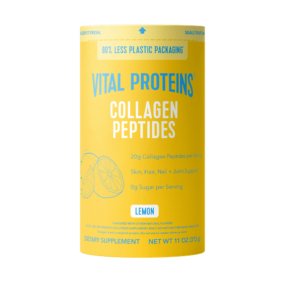 Vital Proteins Grass-Fed Collagen Peptides Powder Joint Supplement for Hair, Skin, and Nails, Lemon, 11 oz